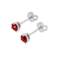 0.46 Ct.Tw. Ruby Earrings, 14K White Gold 3