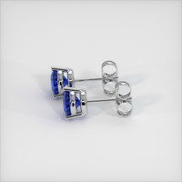 0.75 Ct.Tw. Blue Sapphire Earrings, 14K White Gold 3