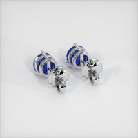 0.75 Ct.Tw. Blue Sapphire Earrings, 14K White Gold 4