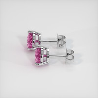 1.96 Ct.Tw. Pink Sapphire Earrings, 14K White Gold 3