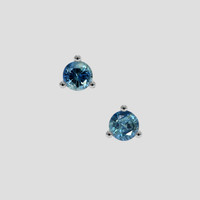 <span>0.69</span> <span class="tooltip-light">Ct.Tw.<span class="tooltiptext">Total Carat Weight</span></span> Greenish Blue Sapphire Earrings, 14K White Gold 1
