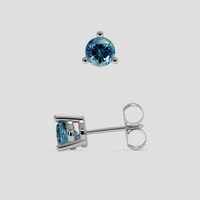 <span>0.69</span> <span class="tooltip-light">Ct.Tw.<span class="tooltiptext">Total Carat Weight</span></span> Greenish Blue Sapphire Earrings, 14K White Gold 2