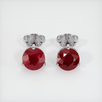 8.16 Ct.Tw. Ruby Earrings, 18K White Gold 1