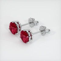 8.16 Ct.Tw. Ruby Earrings, 18K White Gold 3