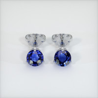 <span>2.18</span>&nbsp;<span class="tooltip-light">Ct.Tw.<span class="tooltiptext">Total Carat Weight</span></span> Sapphire Earrings, 18K White Gold 1