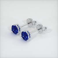 <span>2.18</span>&nbsp;<span class="tooltip-light">Ct.Tw.<span class="tooltiptext">Total Carat Weight</span></span> Sapphire Earrings, 18K White Gold 2