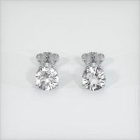1.13 Ct.Tw. White Sapphire Earrings, 18K White Gold 1