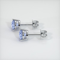 0.64 Ct.Tw. Blue Sapphire Earrings, 18K White Gold 3