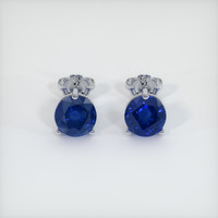 3.06 Ct.Tw. Blue Sapphire Earrings, 18K White Gold 1
