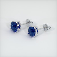 3.06 Ct.Tw. Blue Sapphire Earrings, 18K White Gold 2