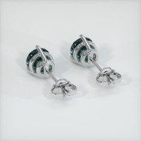 0.86 Ct.Tw. Bluish Green Sapphire Earrings, 18K White Gold 4