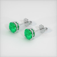 <span>1.41</span>&nbsp;<span class="tooltip-light">Ct.Tw.<span class="tooltiptext">Total Carat Weight</span></span> Emerald Earrings, 18K White Gold 2