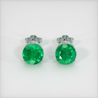 Emerald Earrings 0.60 Ct.Tw.Total Carat Weight, 18K White Gold Preview