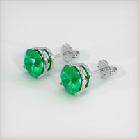 Emerald Earrings 0.60 Ct.Tw.Total Carat Weight, 18K White Gold Preview