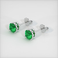 1.88 Ct.Tw. Emerald Earrings, 18K White Gold 2