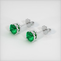 Emerald Earrings 1.28 Ct.Tw.Total Carat Weight, 18K White Gold Preview