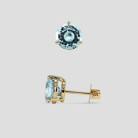 <span>2.17</span>&nbsp;<span class="tooltip-light">Ct.Tw.<span class="tooltiptext">Total Carat Weight</span></span> Blue Aquamarine Earrings, 14K Yellow Gold 2