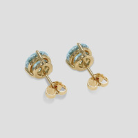 <span>2.17</span> <span class="tooltip-light">Ct.Tw.<span class="tooltiptext">Total Carat Weight</span></span> Blue Aquamarine Earrings, 14K Yellow Gold 4