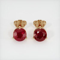 <span>8.16</span>&nbsp;<span class="tooltip-light">Ct.Tw.<span class="tooltiptext">Total Carat Weight</span></span> Ruby Earrings, 14K Yellow Gold 1