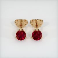 <span>1.62</span>&nbsp;<span class="tooltip-light">Ct.Tw.<span class="tooltiptext">Total Carat Weight</span></span> Ruby Earrings, 14K Yellow Gold 1