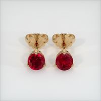 <span>1.78</span>&nbsp;<span class="tooltip-light">Ct.Tw.<span class="tooltiptext">Total Carat Weight</span></span> Ruby Earrings, 14K Yellow Gold 1