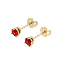 <span>0.42</span>&nbsp;<span class="tooltip-light">Ct.Tw.<span class="tooltiptext">Total Carat Weight</span></span> Ruby Earrings, 14K Yellow Gold 3