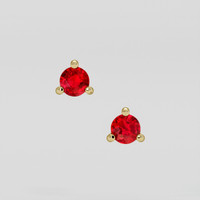<span>0.65</span>&nbsp;<span class="tooltip-light">Ct.Tw.<span class="tooltiptext">Total Carat Weight</span></span> Ruby Earrings, 14K Yellow Gold 1