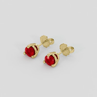 <span>0.65</span>&nbsp;<span class="tooltip-light">Ct.Tw.<span class="tooltiptext">Total Carat Weight</span></span> Ruby Earrings, 14K Yellow Gold 3