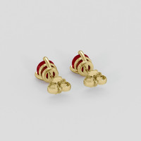<span>1.01</span>&nbsp;<span class="tooltip-light">Ct.Tw.<span class="tooltiptext">Total Carat Weight</span></span> Ruby Earrings, 14K Yellow Gold 4