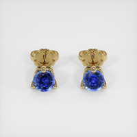 0.74 Ct.Tw. Blue Sapphire Earrings, 14K Yellow Gold 1