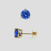 <span>1.69</span> <span class="tooltip-light">Ct.Tw.<span class="tooltiptext">Total Carat Weight</span></span> Blue Sapphire Earrings, 18K Yellow Gold 2