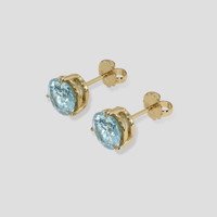 <span>2.17</span> <span class="tooltip-light">Ct.Tw.<span class="tooltiptext">Total Carat Weight</span></span> Blue Aquamarine Earrings, 18K Yellow Gold 3