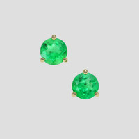 <span>0.92</span> <span class="tooltip-light">Ct.Tw.<span class="tooltiptext">Total Carat Weight</span></span> Emerald Earrings, 18K Yellow Gold 1