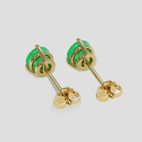 <span>0.92</span>&nbsp;<span class="tooltip-light">Ct.Tw.<span class="tooltiptext">Total Carat Weight</span></span> Emerald Earrings, 18K Yellow Gold 4