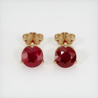 <span>4.08</span>&nbsp;<span class="tooltip-light">Ct.Tw.<span class="tooltiptext">Total Carat Weight</span></span> Ruby Earrings, 18K Yellow Gold 1