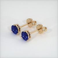 <span>2.18</span>&nbsp;<span class="tooltip-light">Ct.Tw.<span class="tooltiptext">Total Carat Weight</span></span> Sapphire Earrings, 18K Yellow Gold 2