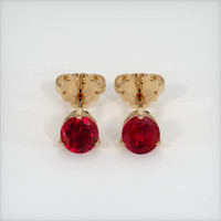 <span>0.92</span>&nbsp;<span class="tooltip-light">Ct.Tw.<span class="tooltiptext">Total Carat Weight</span></span> Ruby Earrings, 18K Yellow Gold 1