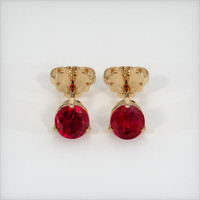 <span>1.78</span>&nbsp;<span class="tooltip-light">Ct.Tw.<span class="tooltiptext">Total Carat Weight</span></span> Ruby Earrings, 18K Yellow Gold 1