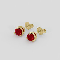<span>1.01</span>&nbsp;<span class="tooltip-light">Ct.Tw.<span class="tooltiptext">Total Carat Weight</span></span> Ruby Earrings, 18K Yellow Gold 3