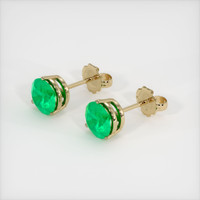 <span>0.71</span>&nbsp;<span class="tooltip-light">Ct.Tw.<span class="tooltiptext">Total Carat Weight</span></span> Emerald Earrings, 18K Yellow Gold 2