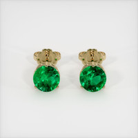 <span>3.23</span>&nbsp;<span class="tooltip-light">Ct.Tw.<span class="tooltiptext">Total Carat Weight</span></span> Emerald Earrings, 18K Yellow Gold 1