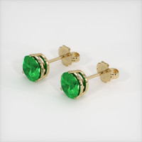 <span>3.23</span>&nbsp;<span class="tooltip-light">Ct.Tw.<span class="tooltiptext">Total Carat Weight</span></span> Emerald Earrings, 18K Yellow Gold 2