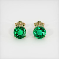2.99 Ct.Tw. Emerald Earrings, 18K Yellow Gold 1