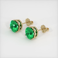 <span>2.99</span>&nbsp;<span class="tooltip-light">Ct.Tw.<span class="tooltiptext">Total Carat Weight</span></span> Emerald Earrings, 18K Yellow Gold 2