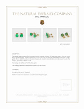 Studs Emerald Earrings 1.83 Ct.Tw.Total Carat Weight, 18K Yellow Gold Appraisal