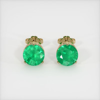 <span>1.83</span>&nbsp;<span class="tooltip-light">Ct.Tw.<span class="tooltiptext">Total Carat Weight</span></span> Emerald Earrings, 18K Yellow Gold 1