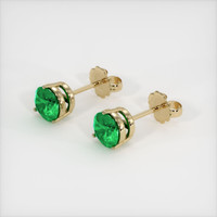 <span>1.03</span>&nbsp;<span class="tooltip-light">Ct.Tw.<span class="tooltiptext">Total Carat Weight</span></span> Emerald Earrings, 18K Yellow Gold 2