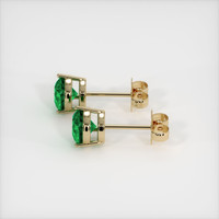 <span>1.03</span>&nbsp;<span class="tooltip-light">Ct.Tw.<span class="tooltiptext">Total Carat Weight</span></span> Emerald Earrings, 18K Yellow Gold 3