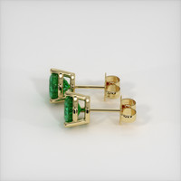 1.07 Ct.Tw. Emerald Earrings, 18K Yellow Gold 3