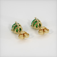 1.07 Ct.Tw. Emerald Earrings, 18K Yellow Gold 4